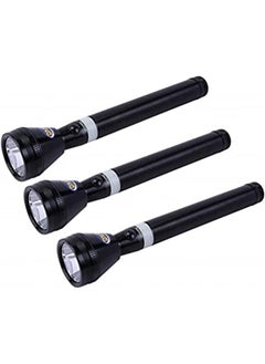 GEEPAS Geepas GFL51026 3 IN 1 Family Pack Rechargeable Led Flashlight 265MM - Hyper Bright White 2000 Meters Range Portable Torch High Beam LED Flashlight| Water Proof Pocket Flashlight with Charger, battery 