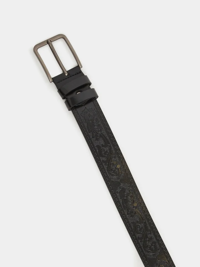 Styli  Styli Textured Belt with Pin Buckle Closure for Men | Best Price UAE