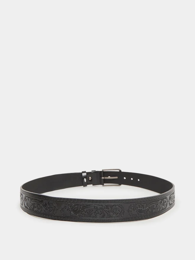 Styli  Styli Textured Belt with Pin Buckle Closure for Men | Best Price UAE