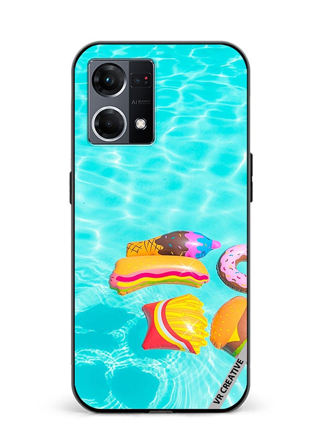 VR CREATIVE Protective Case Cover For Oppo Reno8 4G Food Chill Design Multicolour - Image 1