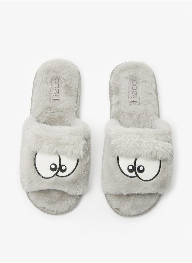 Cozy Women Embroidered Bedroom Slides - Image 2