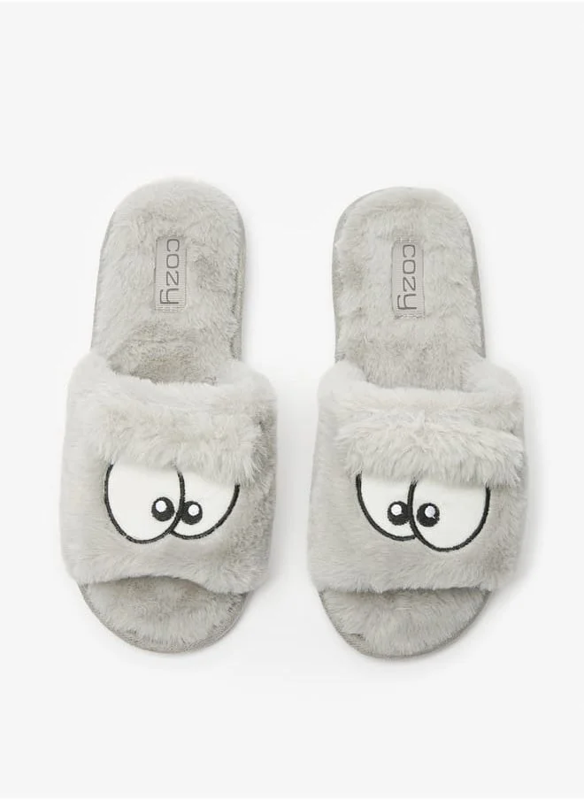 Cozy Women Embroidered Bedroom Slides