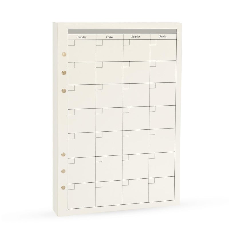 Harphia 6 Ring Binder Refill, Undated A5 Planner Inserts, Monthly Planner Refill for Compatible with Filofax, Tracker Book, 45sheets/90pages, Harphia(A5 5.59 x 8.27'',Monthly) - Image 1