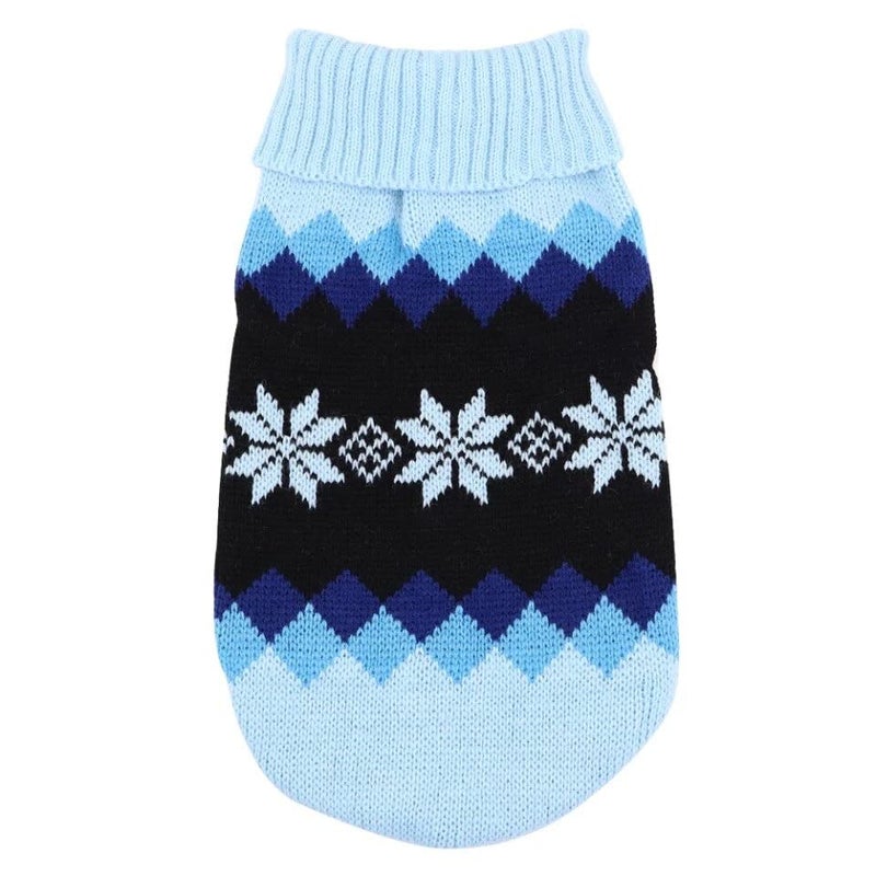 KUTKUT Dog Sweater,Turtleneck Knitwear Small Dog Sweater, Soft Comfortable Knitwear Pullover for Shihtzu, Maltese Pekingese etc, Argyle Style Weaved Pet Sweater Winter Dog Clothes (XL, Chest: 45cm) - Image 2