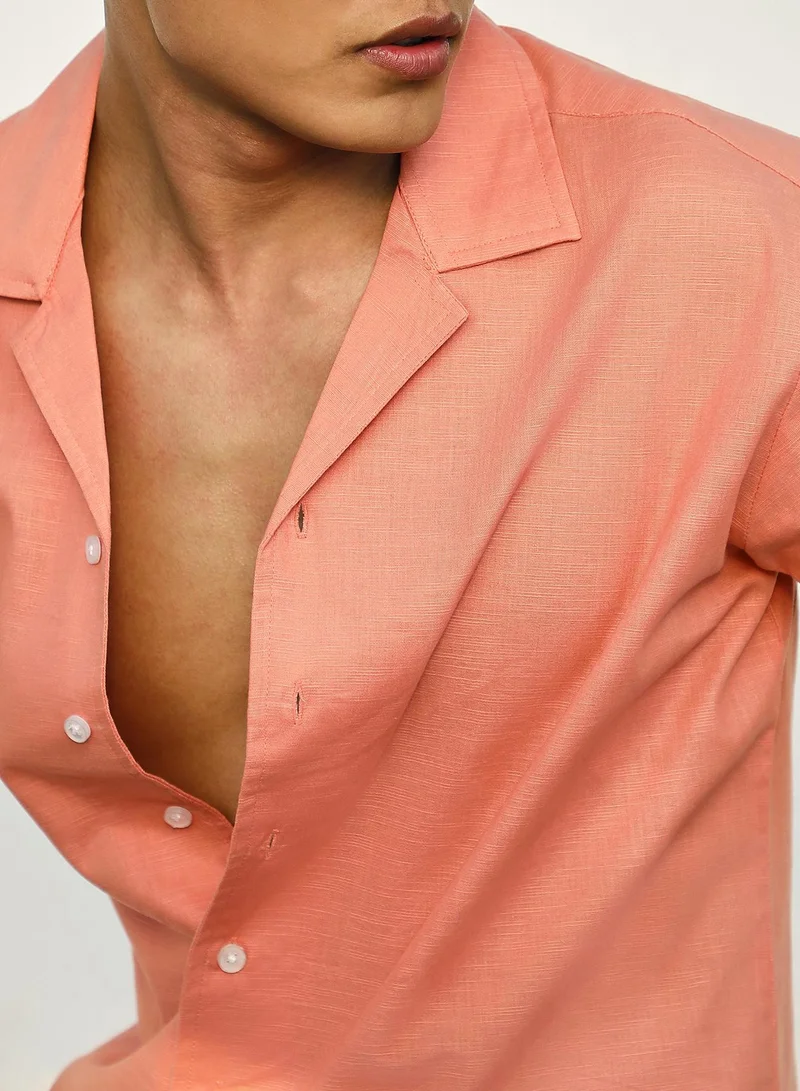 CAHOOT  Men's Tangarine Orange Heathered Shirt for Men | Best Price UAE