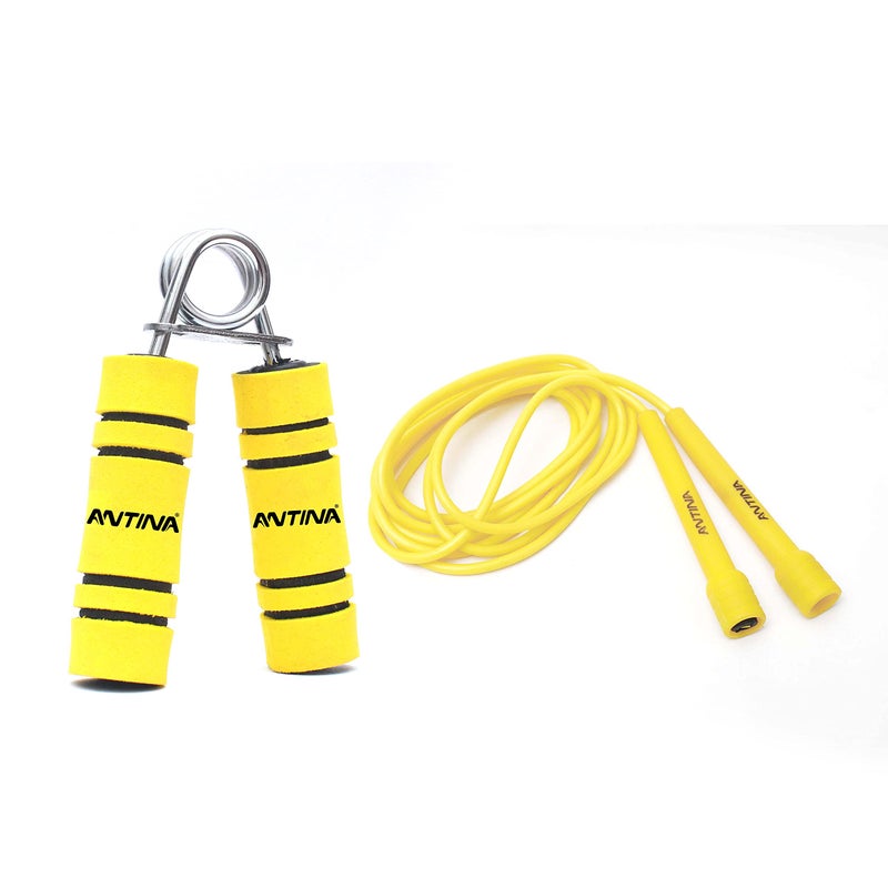 ANTINA HAND GRIP AND SKIPPING ROPE HOME GYM COMBO (YELLOW-1) - Image 5