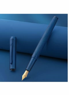 Y&D Fountain Pen Blue Forest Metal Beautiful Tree Texture Extra Fine Nib Writing Office Classic Design with Converter and Box Set Gift for your Family or anyone else  - Image 1
