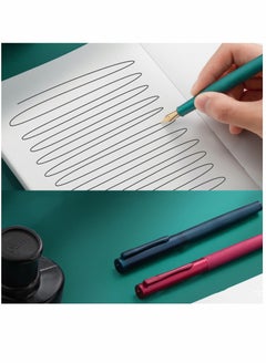 Y&D Fountain Pen Blue Forest Metal Beautiful Tree Texture Extra Fine Nib Writing Office Classic Design with Converter and Box Set Gift for your Family or anyone else  - Image 5