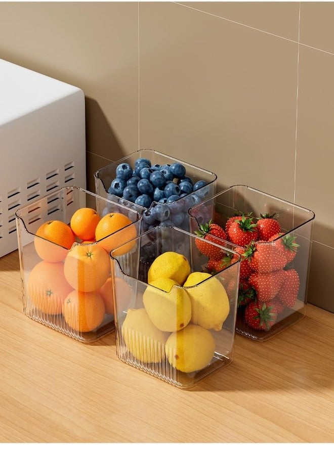 DCELLA Transparent Square Plastic Kitchen Food Multipurpose Storage Container for Fridge kitchen Fruits and Multi Vegetables Storage for Kitchen and Home (Pack of 6) - Image 3