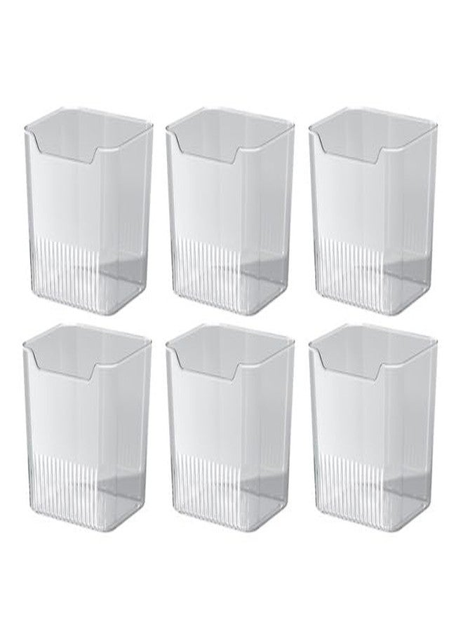 DCELLA Transparent Square Plastic Kitchen Food Multipurpose Storage Container for Fridge kitchen Fruits and Multi Vegetables Storage for Kitchen and Home (Pack of 6) - Image 1