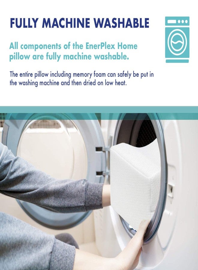 EnerPlex CertiPUR-US Certified Never-Flat Memory Foam Knee Pillow Orthopedic Pillow Wedge for Back Pain Leg Pain Sciatica Pain Relief Pregnancy Pillow Hip and Spine Alignment Removable Washable Cover - Image 5