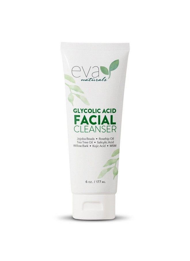 Eva Naturals غسول الوجه بحمض الجليكوليك منظف حمض الجليكوليك للوجه غسول حمض الجليكوليك غسول الوجه بحمض الجليكوليك منظف جليكوليك للوجه للتجاعيد والخطوط الدقيقة وفرط التصبغ والرؤوس السوداء وحب الشباب (6 أونصة سائلة)  - Image 2