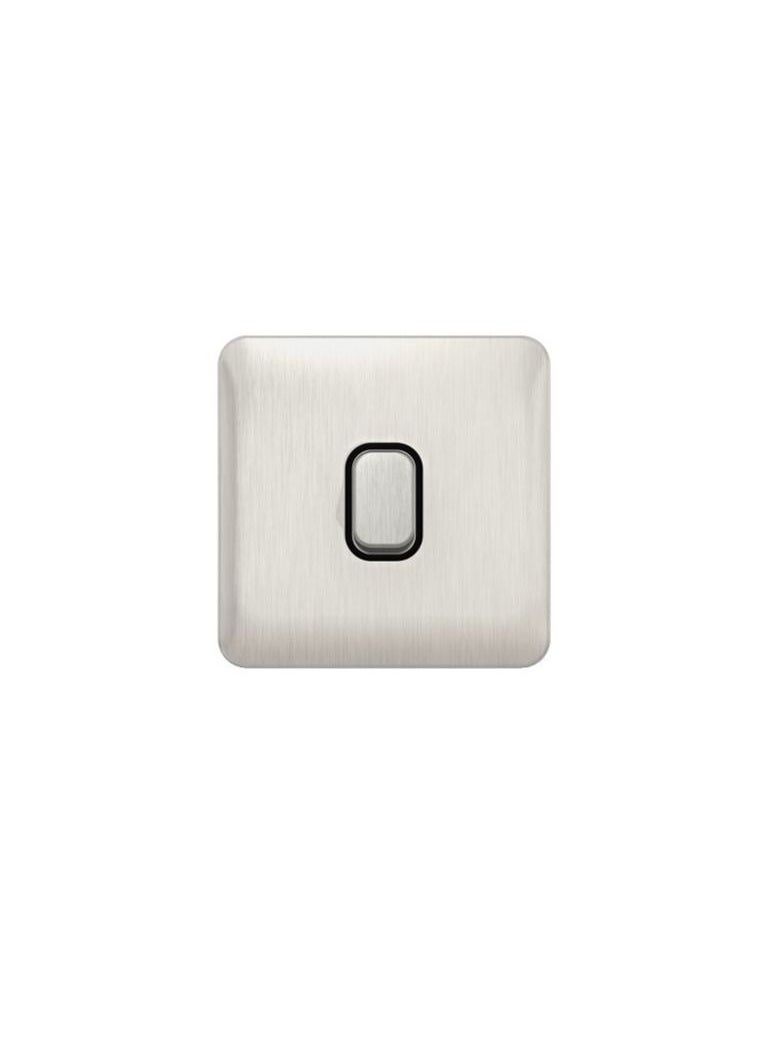 Schneider Electric Schneider Electric GGBL1012RBSSS Lisse Retractive Switch 1 Gang 2 Way 10A Stainless Steel with Black Interior  - Image 2