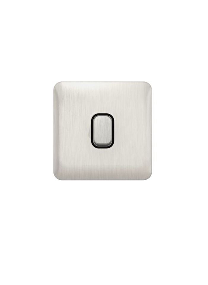 Schneider Electric Schneider Electric GGBL1012RBSSS Lisse Retractive Switch 1 Gang 2 Way 10A Stainless Steel with Black Interior  - Image 3