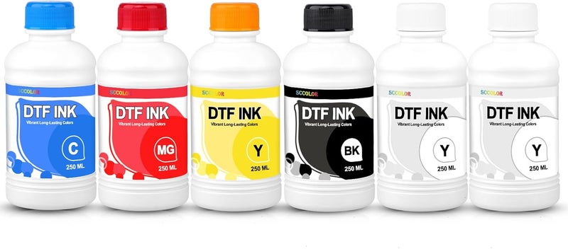 SPLENDIDCOLOR Remanufactured 6PK 250ML DTF Ink Heat Transfer Refill for R1390 R2400 R2800 L1800 L1430 L800 P408 P400 P608 XP-15000 Printer - Image 1