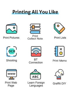 NIBEMINENT Multi-Functional Portable Instant Mini Printer White/Blue  - Image 2