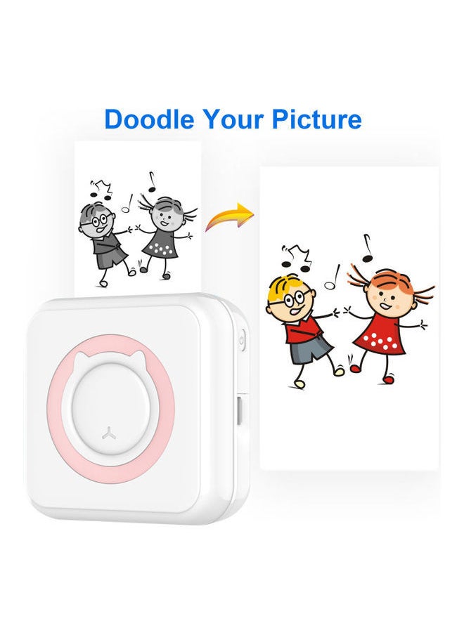 Multi-Functional Portable Instant Mini Printer White/Blue