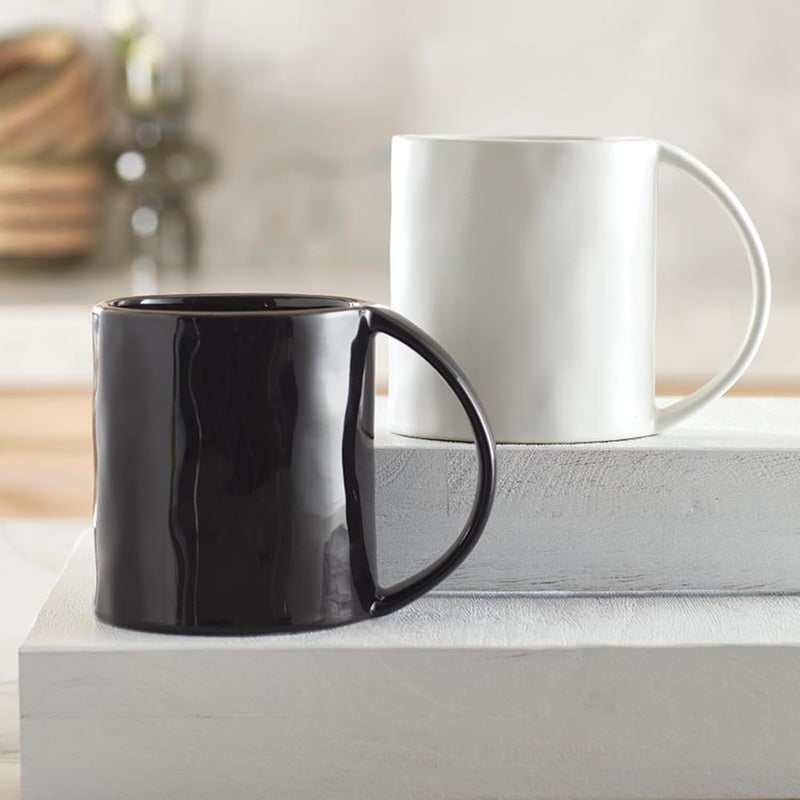 Santa Barbara Design Studio Santa Barbara Design Studio Artisan Ceramic Wide Handle Coffee Mug 16Ounce Gloss Black - Image 2