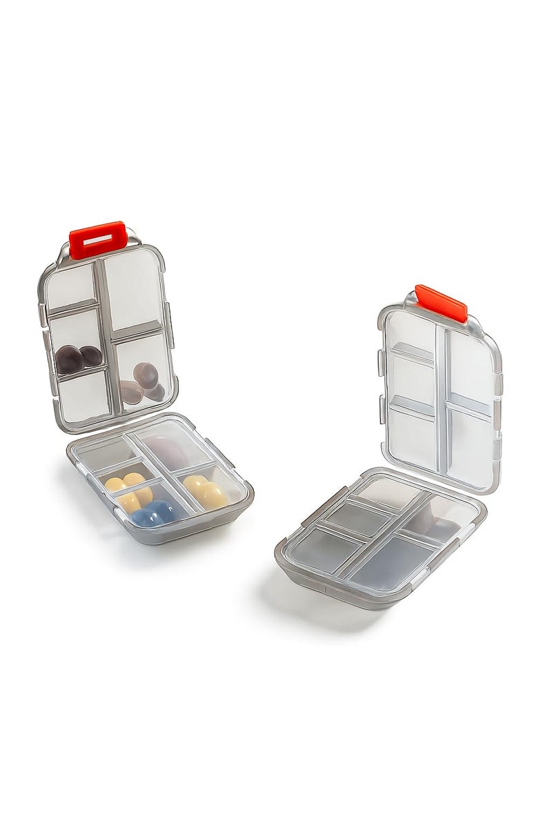 AILEXIM Medicine Pill Box with Travel Medicine Case Kit | Pocket Daily Pharmacy Container | Mini Pocket Size Travel use medicine Organizer Box | Flip Design Double Layer Tablet or Capsule Case (2) - Image 1