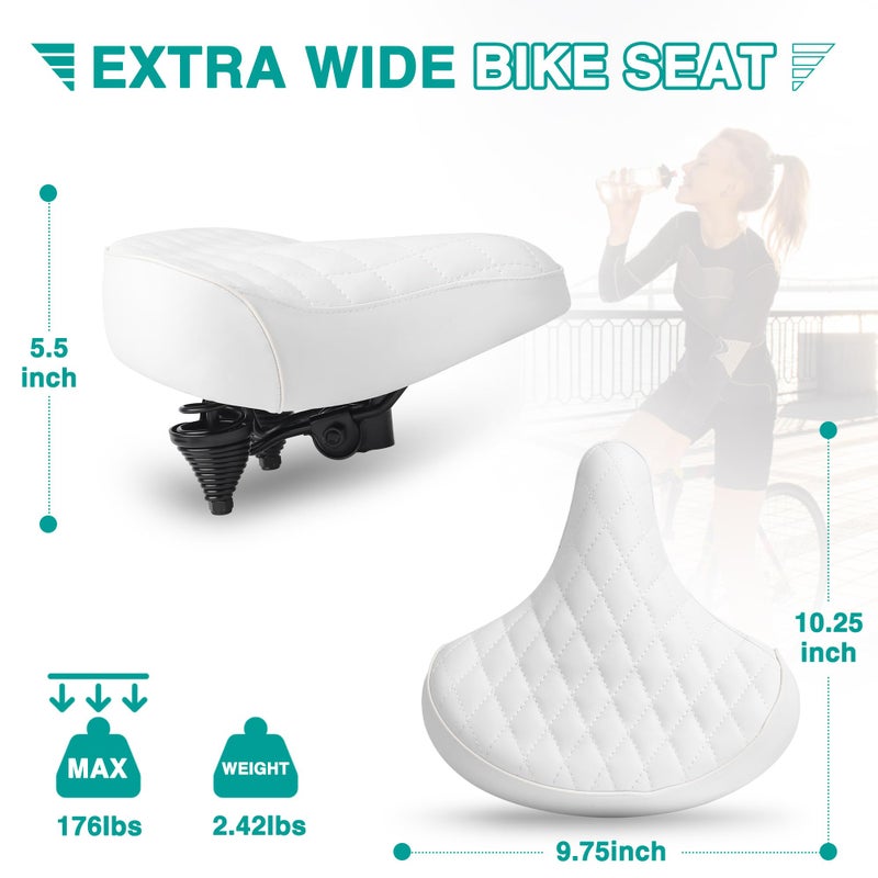 FOMAS Extra Wide Comfortable Beach Cruiser Bike Seat with Suspension,Ideal Bike Seats for Tall and Burly Figure People,Electra Bike Seat Replacement for Strong Men and Beautiful Women. - Image 2