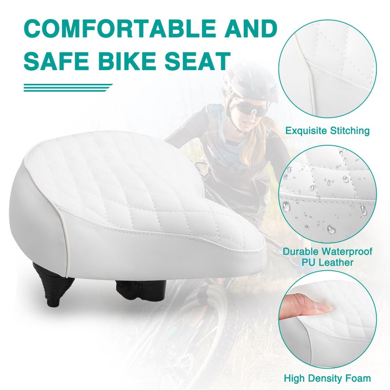 FOMAS Extra Wide Comfortable Beach Cruiser Bike Seat with Suspension,Ideal Bike Seats for Tall and Burly Figure People,Electra Bike Seat Replacement for Strong Men and Beautiful Women. - Image 4