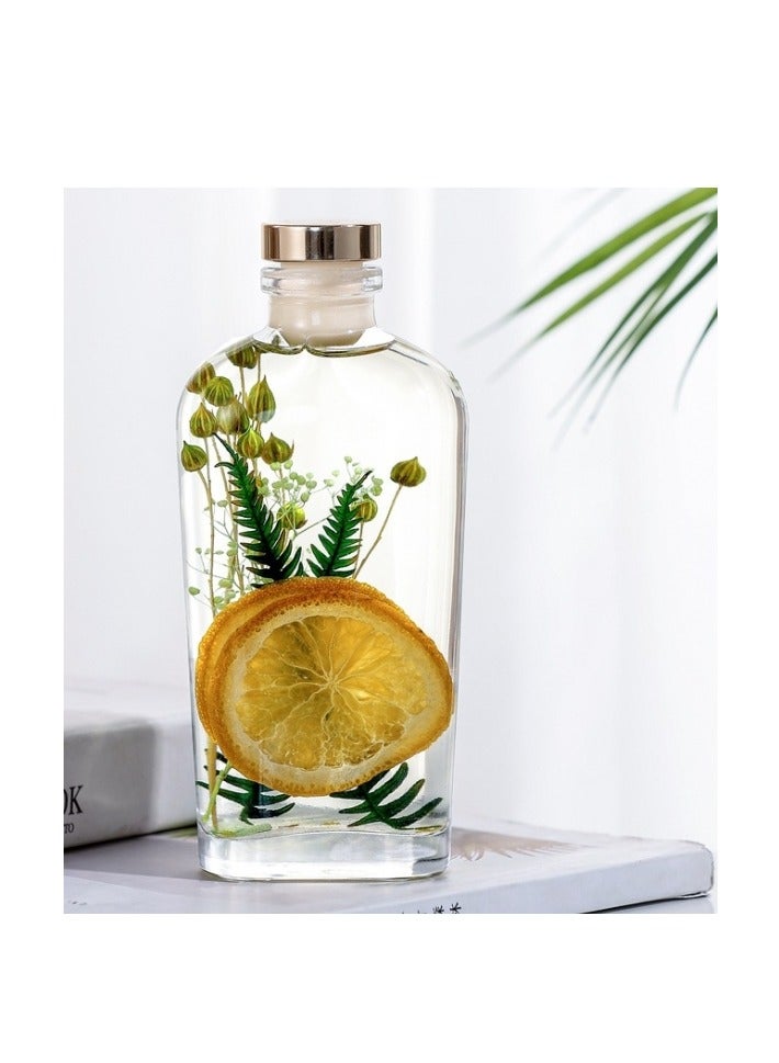 LONGFINE 175ml  Reed Diffuser, Lime Basil Citrus Scented Oil Diffuser With Forever Flower Plant Inside With Sticks For Home Office Fragrance Decor Gift  - Image 1