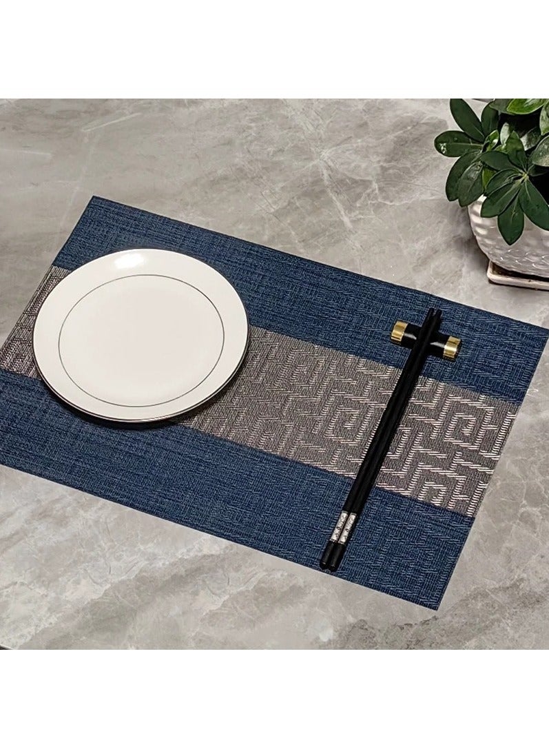 FASHION HOME Placemats Place Mats for Kitchen Dining Table  Heat-Resistant Anti-Skid Stain Washable PVC Table Mats Easy to Cleaning Woven Vinyl Dinner Mats 4/6 Packs - Image 4