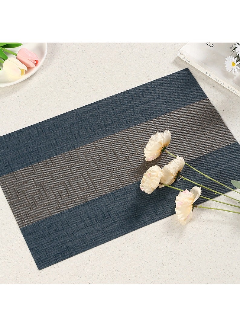 FASHION HOME Placemats Place Mats for Kitchen Dining Table  Heat-Resistant Anti-Skid Stain Washable PVC Table Mats Easy to Cleaning Woven Vinyl Dinner Mats 4/6 Packs - Image 2