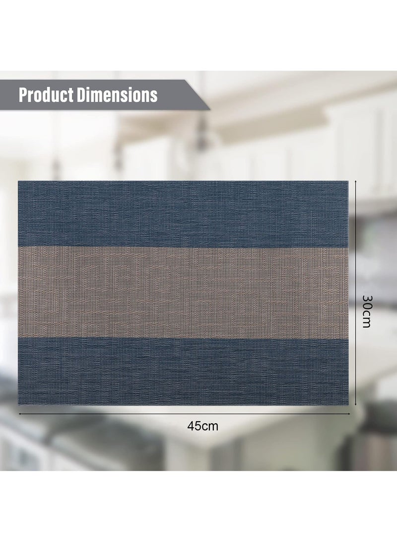 FASHION HOME Placemats Place Mats for Kitchen Dining Table  Heat-Resistant Anti-Skid Stain Washable PVC Table Mats Easy to Cleaning Woven Vinyl Dinner Mats 4/6 Packs - Image 3