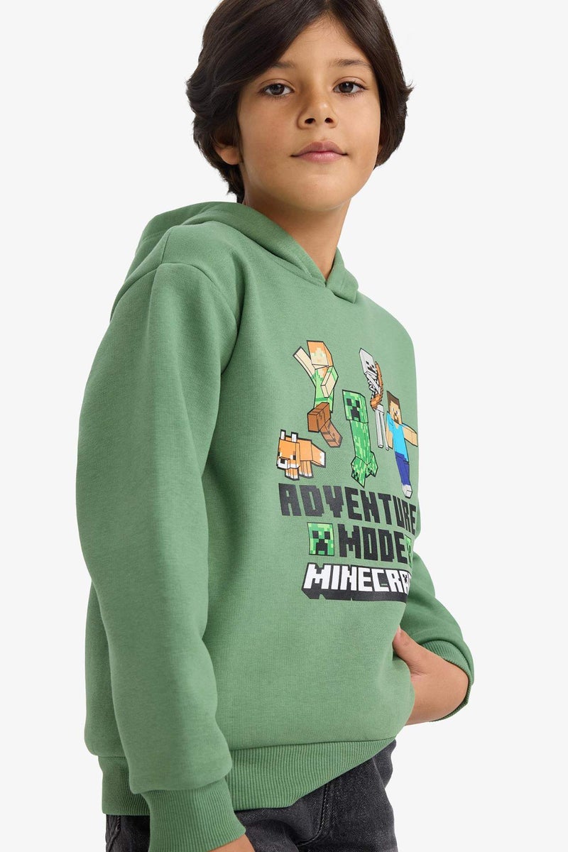 DeFacto New Regular Fit Minecraft Licensed Hooded Sweatshirt - Image 3