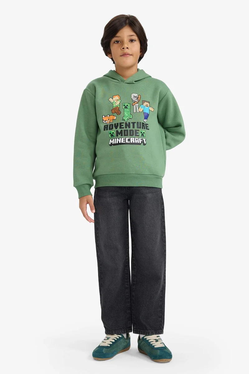 ديفاكتو New Regular Fit Minecraft Licensed Hooded Sweatshirt