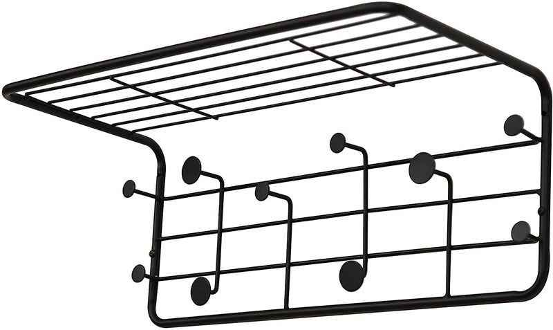 INDIAN DECOR INDIAN DECOR 28455 Bathroom Shelf with Towel BarRustic Bathroom Shelves Wall Mounted2 Layer Storage Shelves for Kitchen Mounted Floating Coat Rack 515 x 24 x 21cm Black  - Image 5