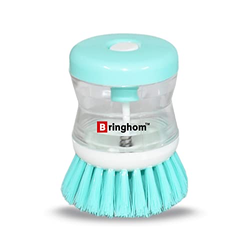 Bringhom Sink & Dish Cleaning Brush with Soap Dispenser Use for Kitchen Utensils, Washbasins, Sink, Floor Cleaning (Plastic, 1U) -Color May Vary - Image 1