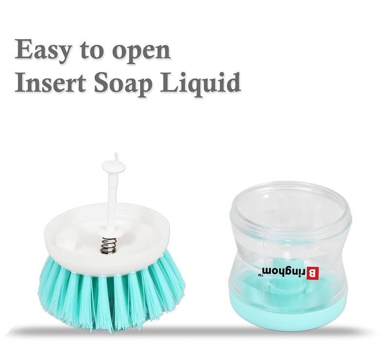 Bringhom Sink & Dish Cleaning Brush with Soap Dispenser Use for Kitchen Utensils, Washbasins, Sink, Floor Cleaning (Plastic, 1U) -Color May Vary - Image 4