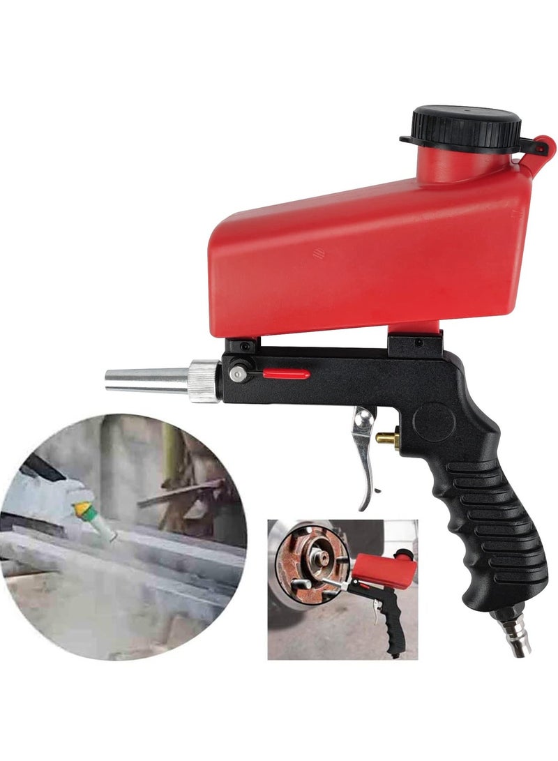 Sand Blaster, Professional Anti-Rust Blasting Machine 90psi Pneumatic Sand Blasting Kit Handheld Gravity Sandblaster Adjustable Flow Rate for Spraying Remove Paint Stains Rust Spot - Image 1