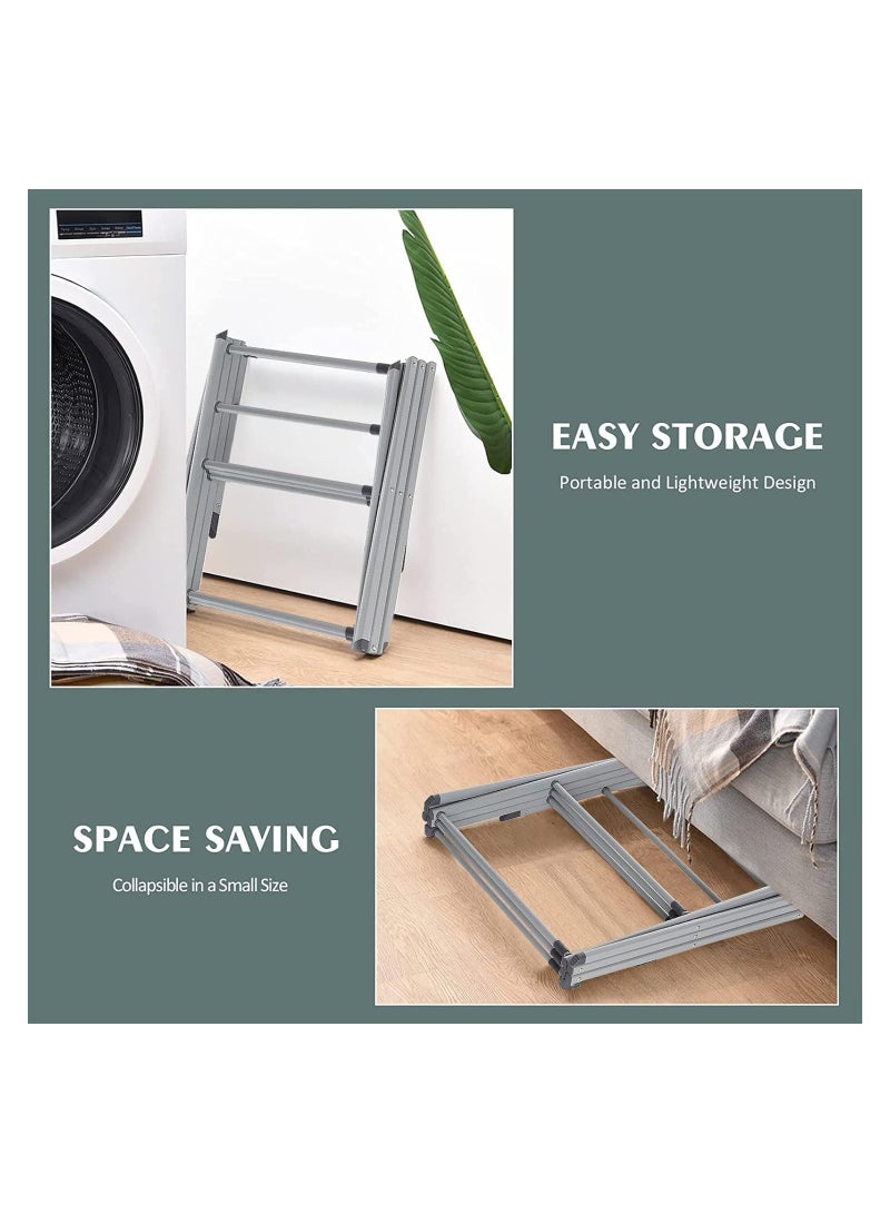 Dubkart Expandable and Foldable Clothes Drying Stand, Clothes Rack for Air Drying Clothing, Sturdy Durable Clothes Dryer, Laundry Drying Stand for Indoor, Outdoor, Balcony, Grey - Image 5