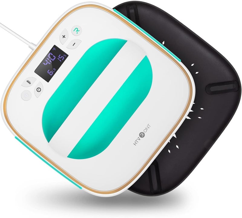 HTVRONT Heat Press Machine  10 x 10 Portable Press Machine Fast Heatup Iron Press Heat for Sublimation and HTV Vinyl Shirt Press Machine for Hat Bags Heating Transfer Projects Mint Green