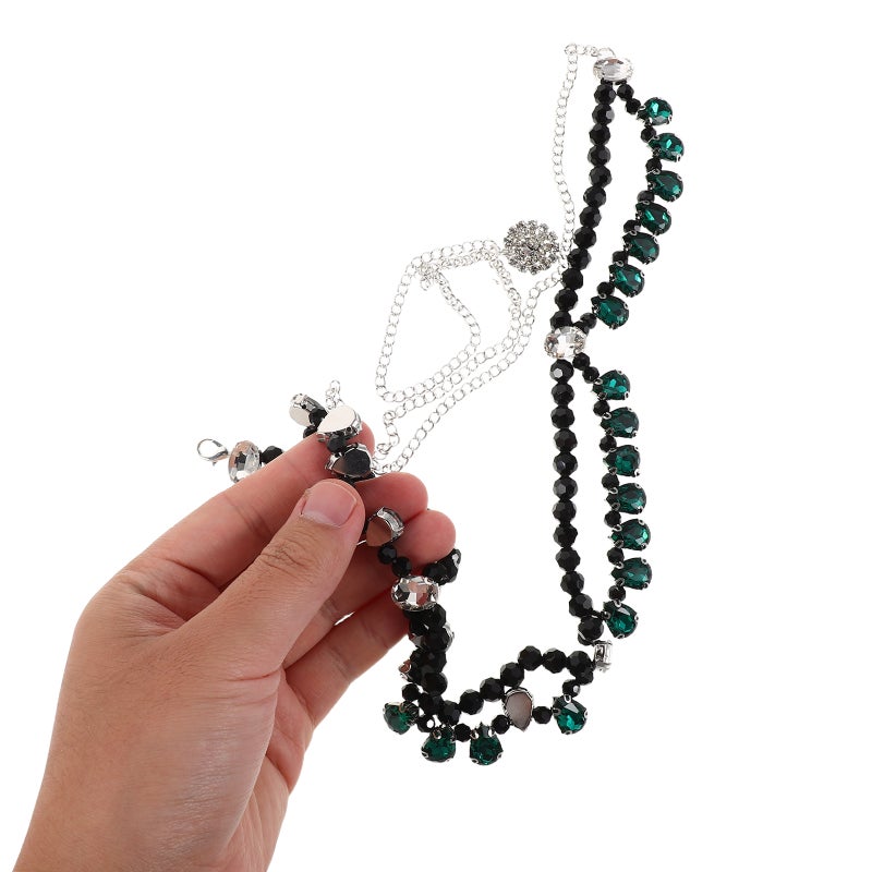 Women’s Rhinestone Chain Belt: Elegant Green Waist Jewelry - Rhinestone Coated Dress Belt - Adjustable Metal Cowgirl Chain for Western Outfits - Image 5