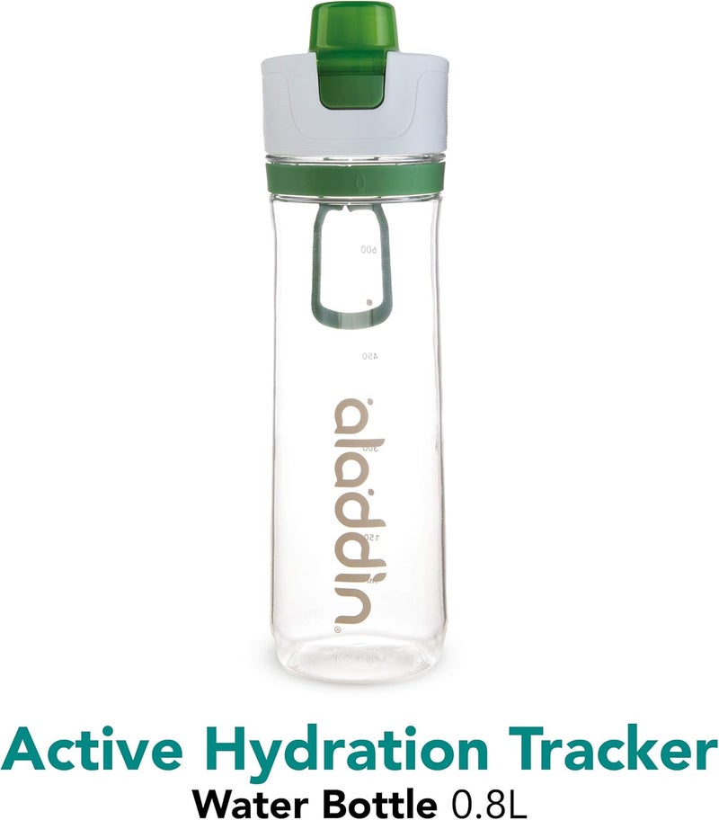 Aladdin Active Hydration Tracker Water Bottle 0.8L Green - Leakproof Lid & Refill Tracker - Image 2