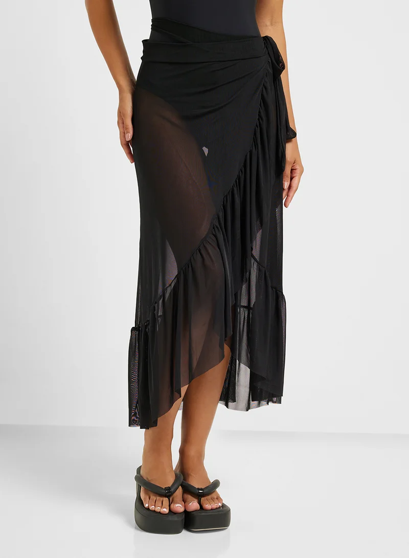 ايلا Swimsuit With Floral On Straps & Beach Sarong