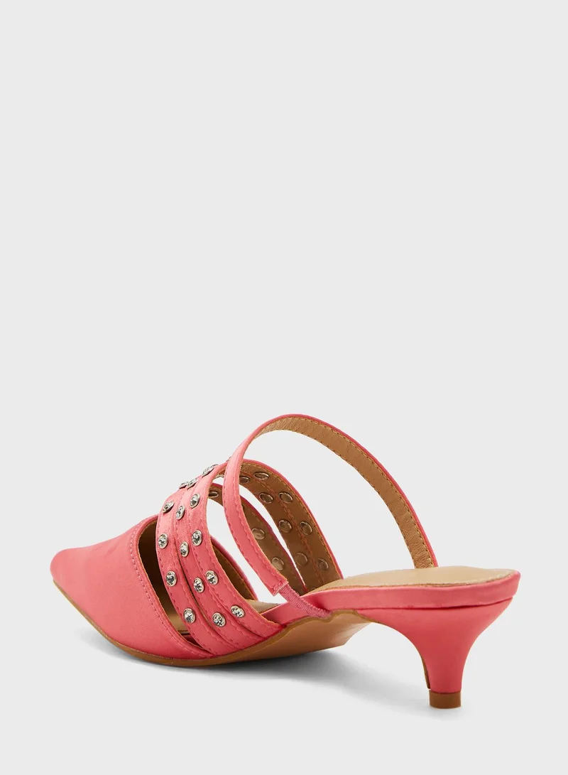 Ginger Strapped Heeled Mules