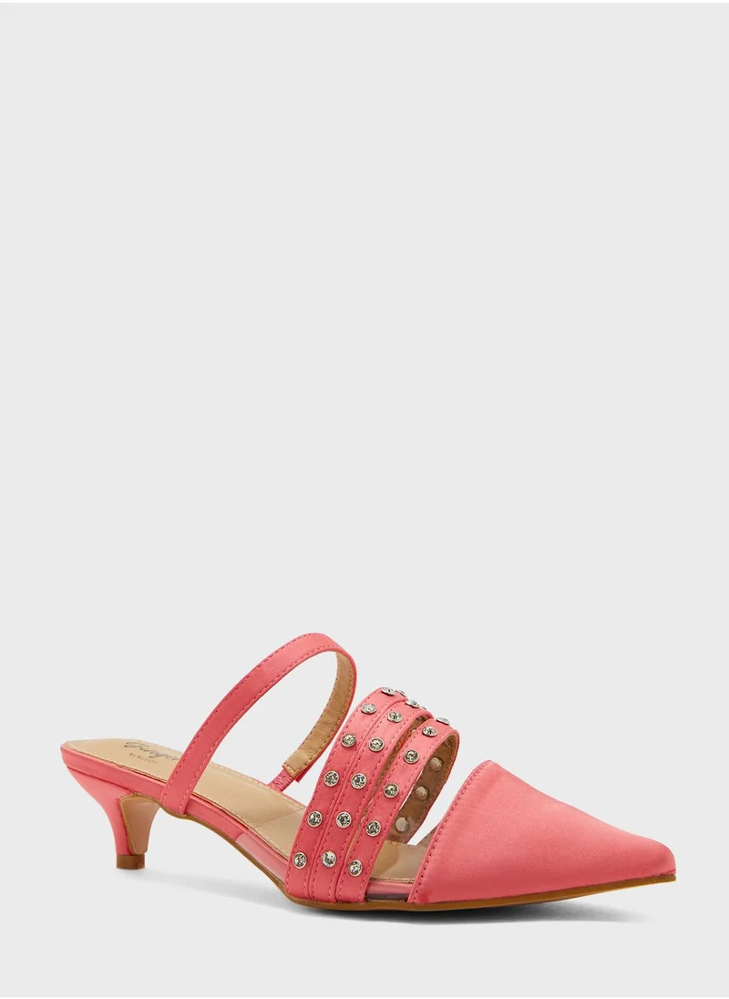 Ginger Strapped Heeled Mules