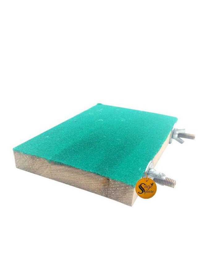 Sage Square 9 X 4.5 Bird Parrot Perch Stand Claw-Grinding Board Pet Toys (Random Colour) Household Items  - Image 5