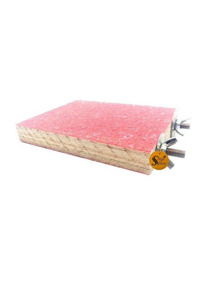 Sage Square 9 X 4.5 Bird Parrot Perch Stand Claw-Grinding Board Pet Toys (Random Colour) Household Items  - Image 4