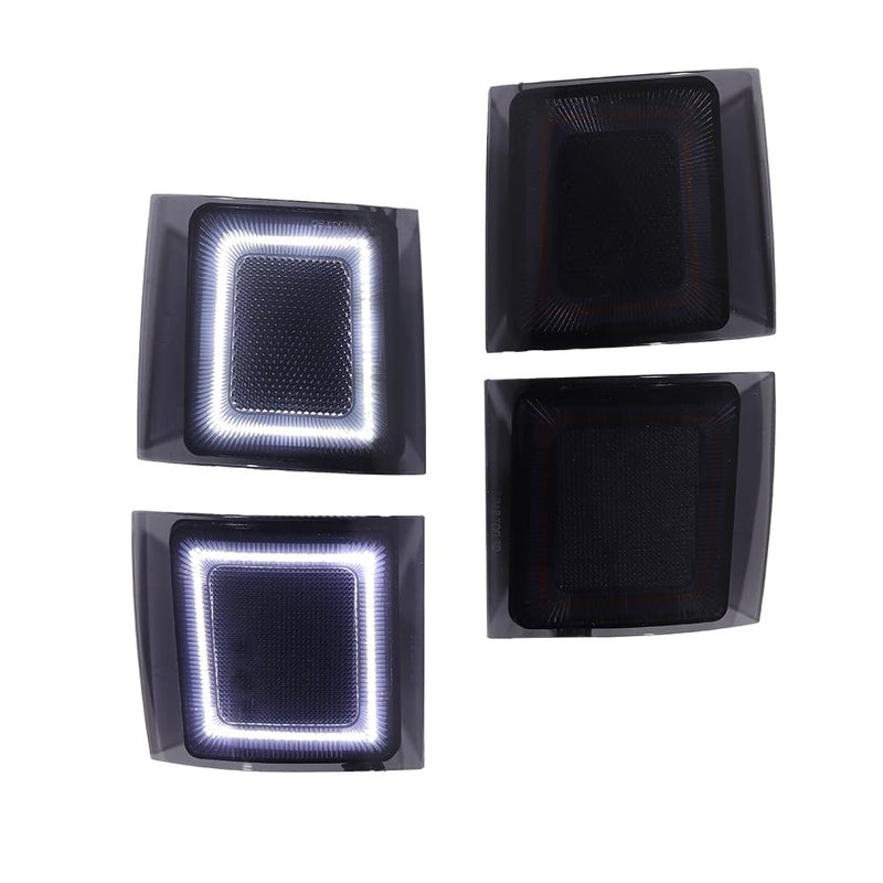 Tonsya For 94-99 Chevrolet C/K 1500 2500 3500 Pickup;94-99 Chevrolet C/K 1500 2500 Suburban;95-99 Chevrolet Tahoe & 94 Chevrolet Turn Signal Side Marker lights Smoked White LED 4pcs - Image 1