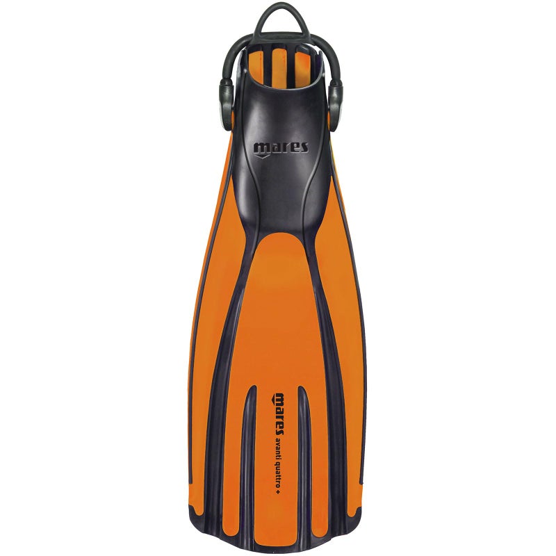 Mares Unisex Adults Avanti Quattro Diving Fins Durable Efficient Versatile OpenHeel Scuba Fins with FourChannel Design Bungee Strap Orange Regular - Image 2