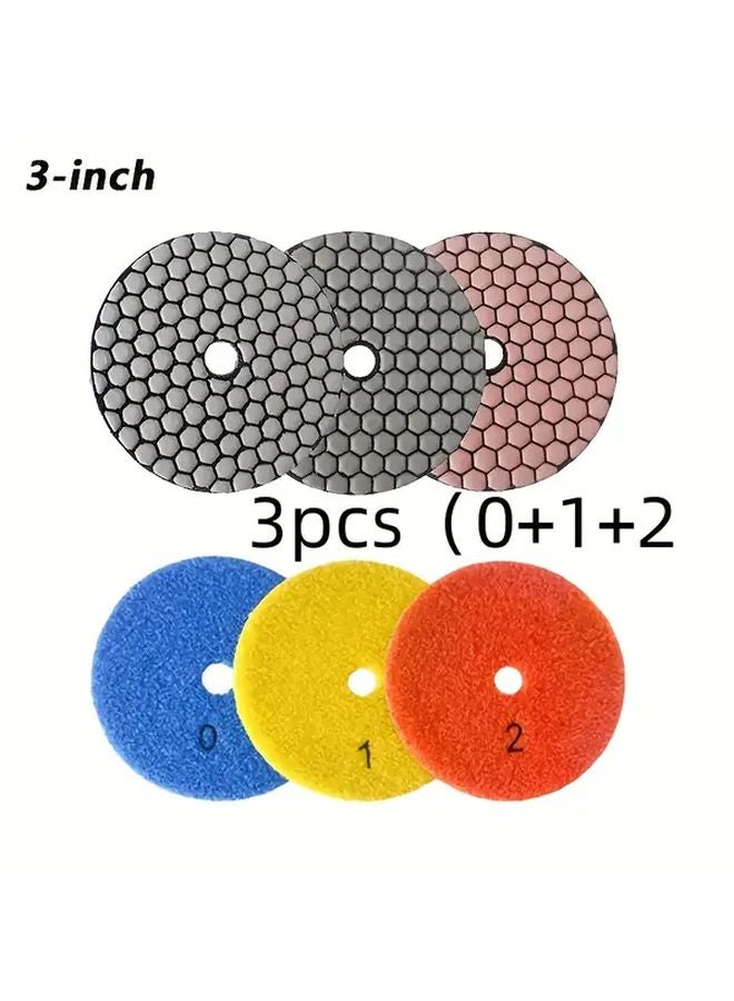 3Pcs 80Mm Diamond Polishing Pads For Stone Marble Granite Tile Grinding Discs - Image 1