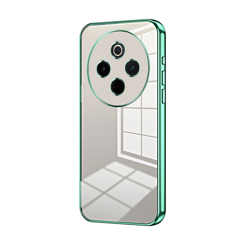 HuHa Case Cover For vivo Y300 Pro Transparent Plating Fine Hole Phone Case(Green) - Image 1