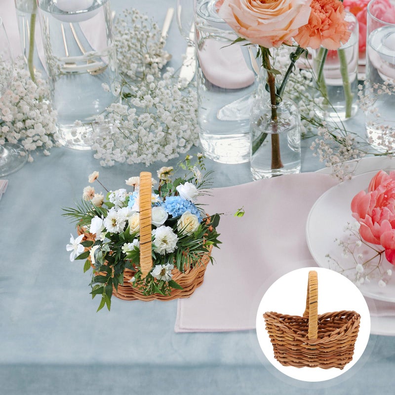 STOBAZA 4 Pcs Tiny Miniature Rattan Baskets with Handles Mini Woven Basket for Crafts Dollhouse Accessories Photography Props, Wedding Party Favors Crafts Decor - Image 5
