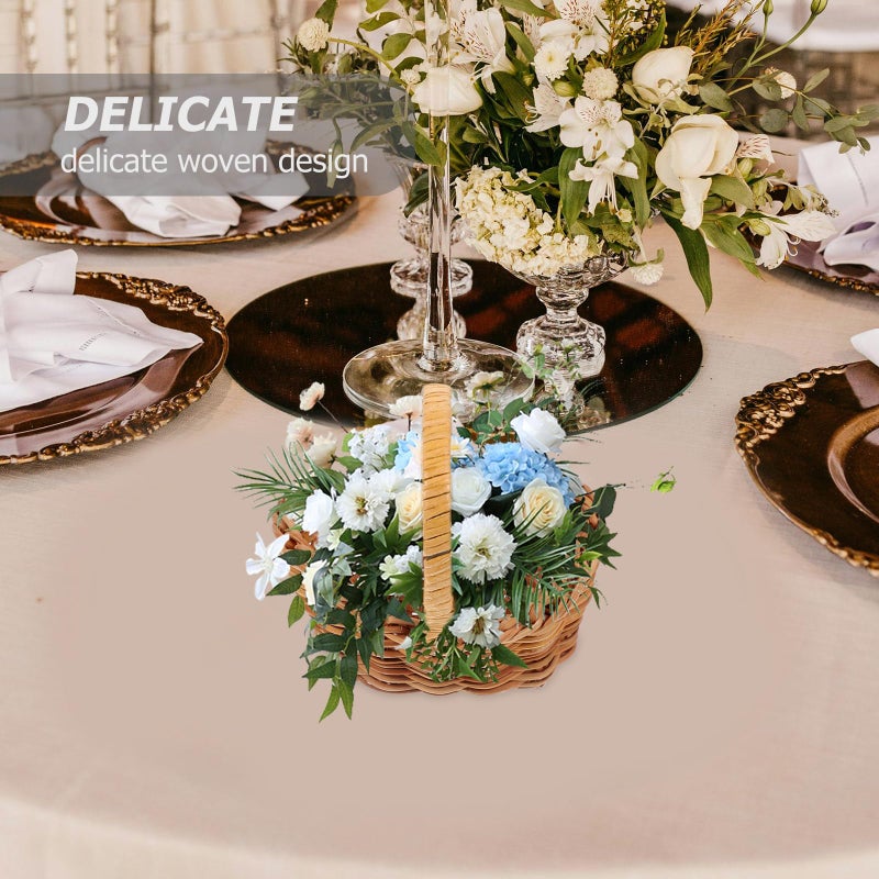 STOBAZA 4 Pcs Tiny Miniature Rattan Baskets with Handles Mini Woven Basket for Crafts Dollhouse Accessories Photography Props, Wedding Party Favors Crafts Decor - Image 3